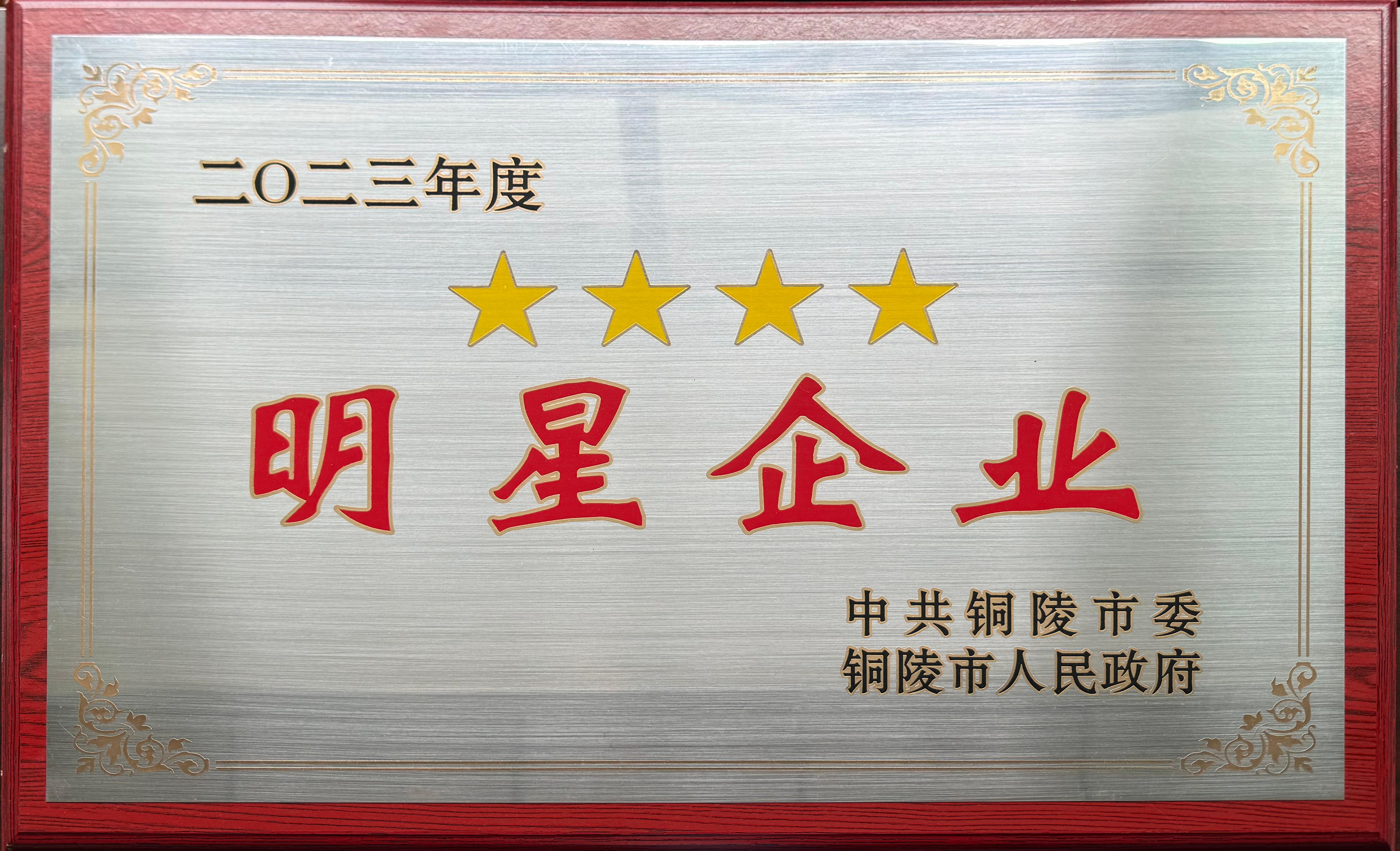 2023年度獲得市委市政府頒發的全市唯一的“四星建筑民企”榮譽